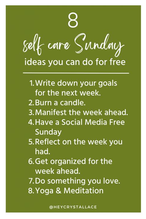 8 Free Self Care Sunday Ideas You Can Start Practicing Now Hey
