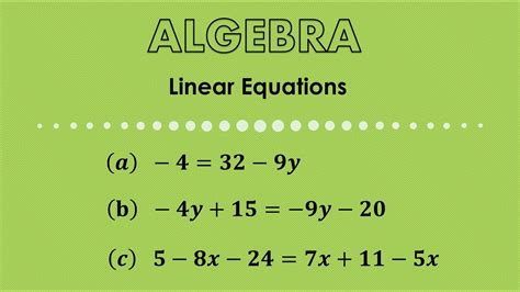 Linear Equations Examples Youtube