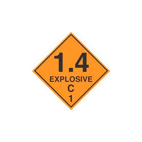 Explosive C Hazard Class Labels L X W Orange Black