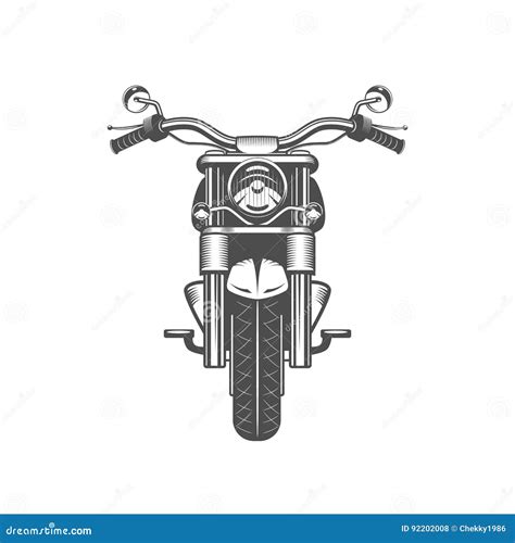 Chopper Motorcycle Front Side Isolated Stock Vector Illustration Of