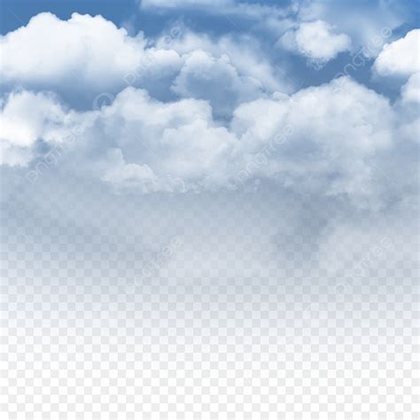 Fluffy Cloud White Transparent Realistic Fluffy White Cloud In Dark