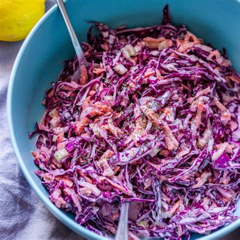 Creamy Red Cabbage Coleslaw Recipe Happy Foods Tube Recipe Red