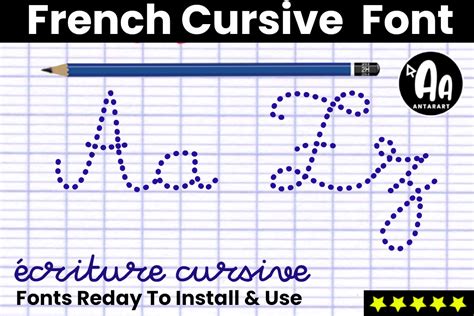 French Cursive Font Di Antarart · Creative Fabrica