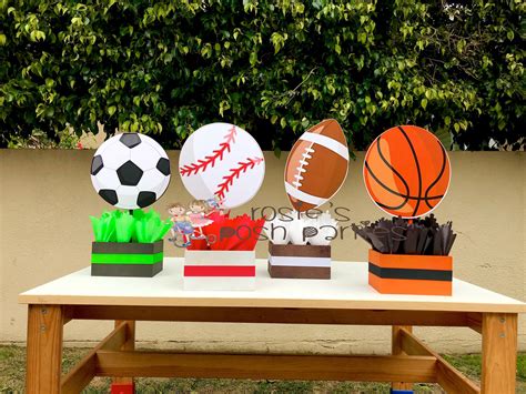 Sports Theme Centerpiece Sport Party Sports Birthday Soccer Etsy In