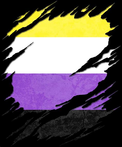 Nonbinary Pride Flag Ripped Reveal Digital Art By Patrick Hiller