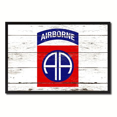Us Army 82nd Airborne Military Flag Canvas Print Picture Frame Home