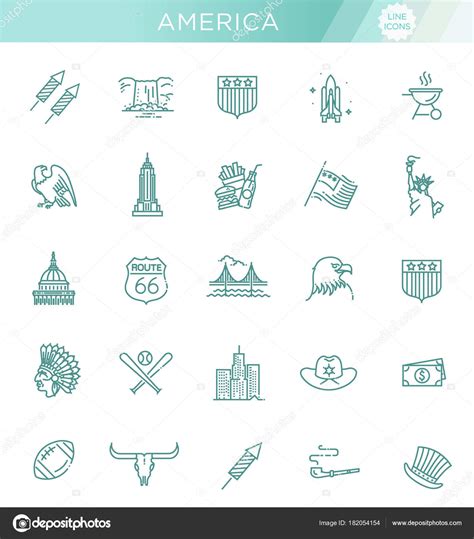 American Culture Icons Culture Signs Of The Usa Stock Vector Image By