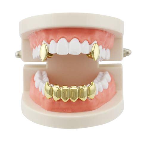 Buy Psivika Gold Plated Shiny Hip Hop Teeth Grillz Caps Iced Out CZ Top