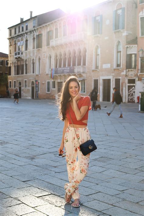 Fall Florals What To Wear In Venice Italy Orange Crop Top Gucci
