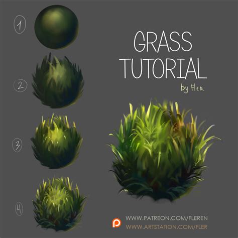 Grass Tutorial By Flerpainter On Deviantart Digital Painting
