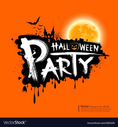 Happy Halloween Party Text Design Royalty Free Vector Image
