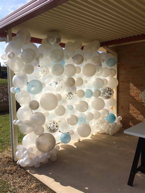 Winter Wonderland Balloon Wall Pearl White Dominant With A Splash Of