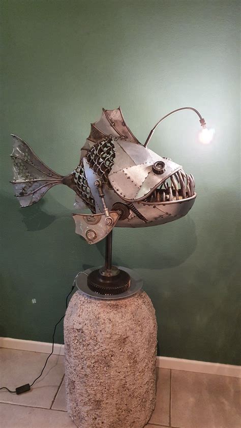 Steampunk Anglerfish Scrap Metal Art Metal Art Diy Metal Art Projects