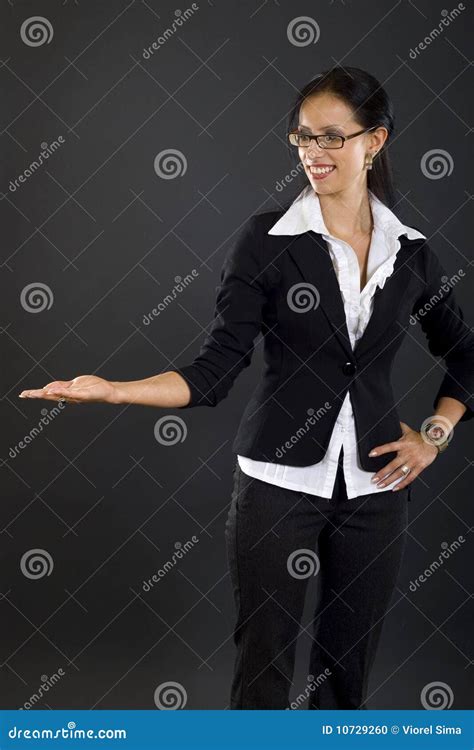 Attractive Businesswoman Presenting Stock Photo Image Of Person