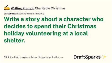 Writing Prompt Charitable Christmas Draftsparks