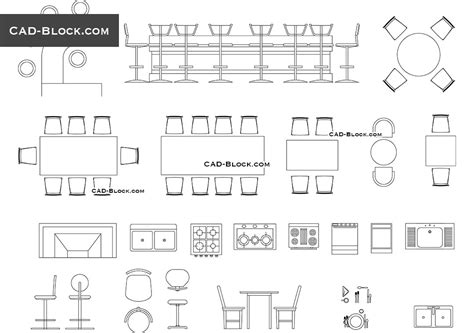 Dining Table Set Elevation Cad Block • Faucet Ideas Site
