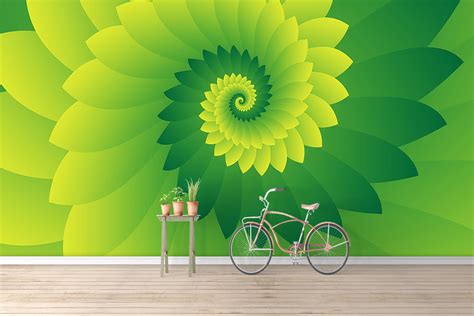 Abstract Digital Green Floral Design Background Wallpaper 50860