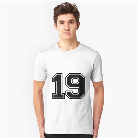 Varsity Team Sports Uniform Number 19 Black T Shirt By Riplmedia