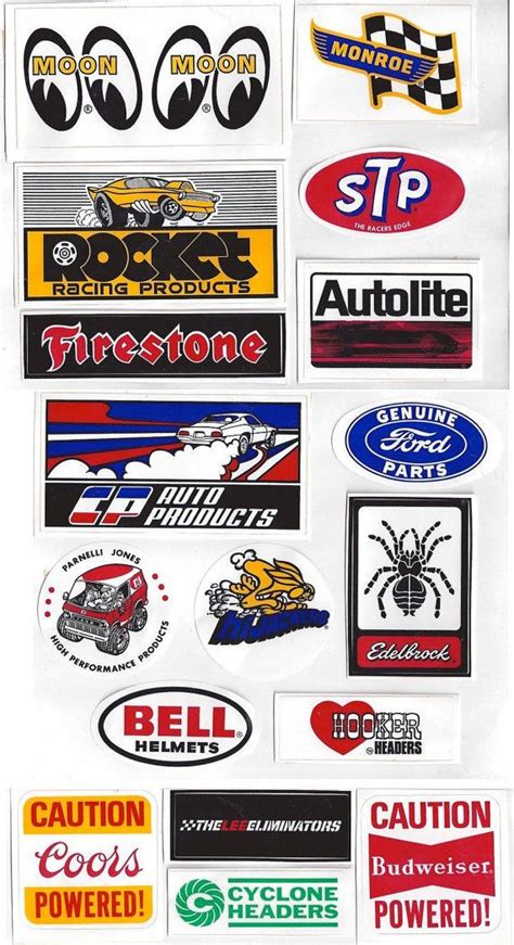 Vintage Racing Decals Stickers 15 Moon Stp Wynns Autolite Hijackers