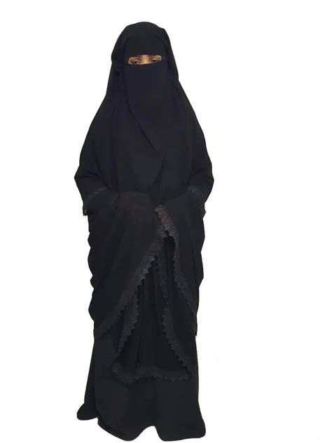 Three Layer Lace Niqab With Integrated Hijab Buy Long Niqabneqab Burqa Hijablace Nibaq Veil