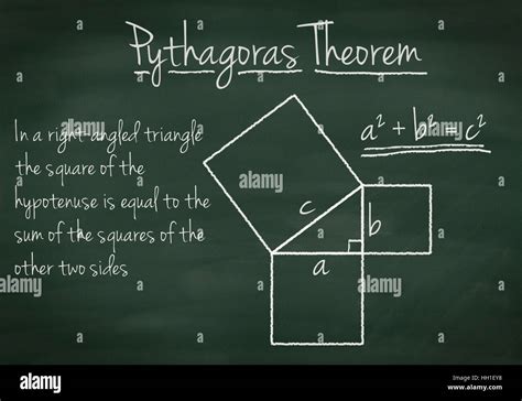 Teorema De Pitágoras Explica En Una Pizarra Fotografía De Stock Alamy