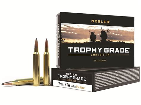 Nosler Trophy Grade Ammo 7mm Stw 140 Grain Partition Box Of 20