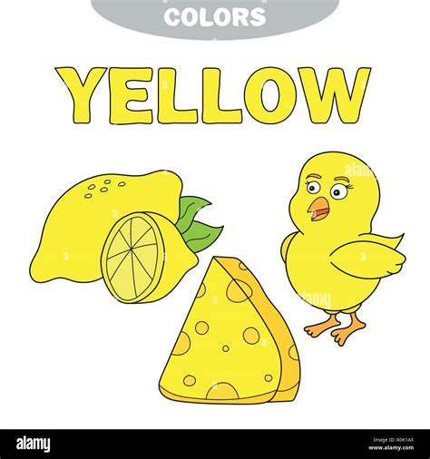 Yellow Learn The Color Education Set Illustration Of Primary Colors