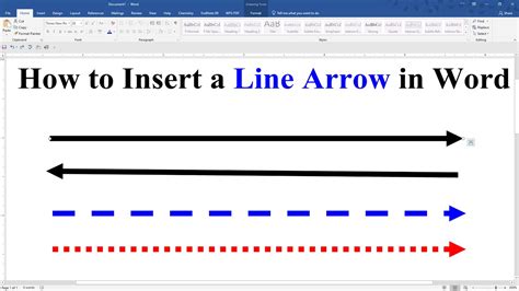 How To Insert Line Arrow In Word Microsoft Youtube
