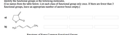 Solved Identify The Functional Groups Of These Molecules