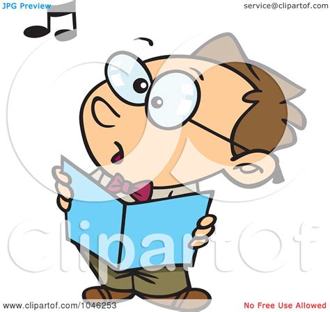 Royalty Free Rf Clip Art Illustration Of A Cartoon Boy Singing In