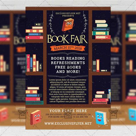 Book Fair Community A5 Flyer Template Exclsiveflyer Free And
