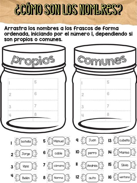 Ficha De Sustantivos Propios Y Comunes Para Primaria D65