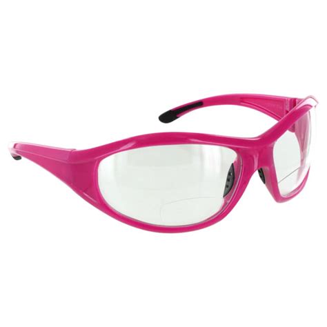 Womens Pink Frame Clear Lens Bifocal Reader Safety Glasses Z87 300