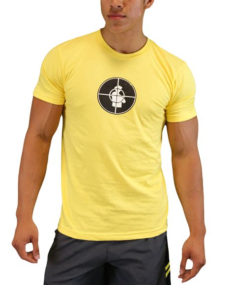 Public Enemy Mens Yellow Classic Target T Shirt Small Bike Jacket The Rock Dwayne Johnson