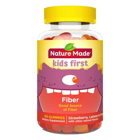 Nature Made Kids First Fiber Gummies 60 Count For Digestive Health