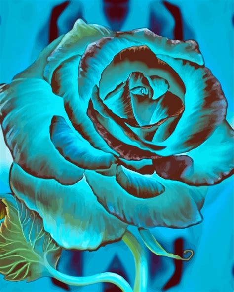 Fantasy Blue Rose Paint By Number Painting By Numbers