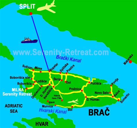 Brac Island Croatia Map China Map Tourist Destinations
