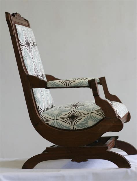 Mission Style Glider Rocking Chair Vintage Armless Rocking Chair