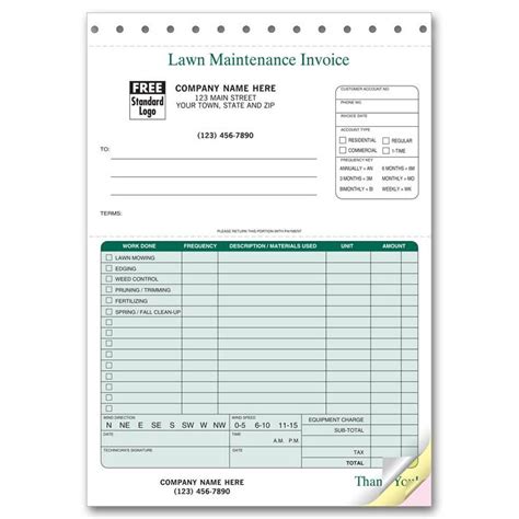Landscaping Invoice Work Order Designsnprint