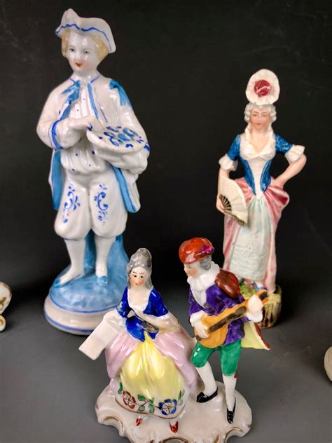 Instant Collection Of Antique Figurines Statuettes Match Holder