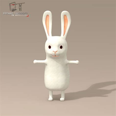 Rabbit Cartoon Character 3d Model Obj 3ds Fbx C4d Dxf Dae