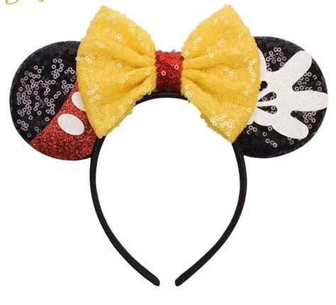 Mickey Minnie Ears Headband Silvergold Black Mickey Ears Diy Minnie