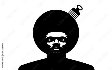 Afro Logo Vector Black Man Silhouette With Hair Stock Vector Adobe
