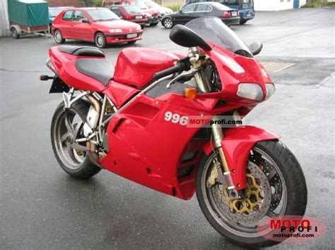 The ducati 996 is a ducati sport bike motorcycle made from 1999 to 2002, based upon the earlier 916. Ducati 996 2001 Specs and Photos