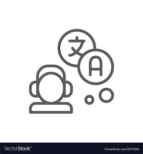 Translator Interpreter Line Icon Royalty Free Vector Image