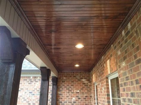 Excited to see it all finished! love the Bead board ceiling with can lights on the porch ...