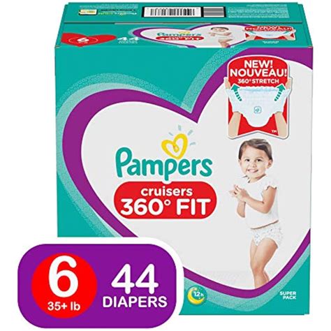 Pampers Disposable Diapers Size 6 Cruisers 360andx2da Fit Baby Stretchy
