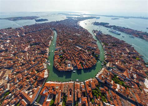 Aerial View Of The City Of Venice Italy Stock Photo