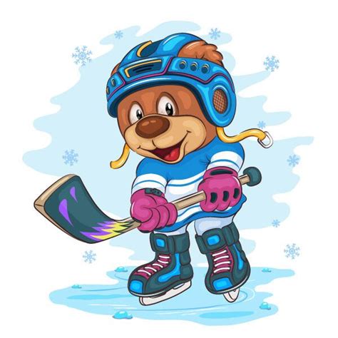 Cartoon Teddy Bear Hockey Andrey Keno Bear Cartoon Teddy Cute
