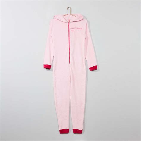 Mono pijama de tejido polar dinosaurio Joven niña rosa Kiabi 18 00